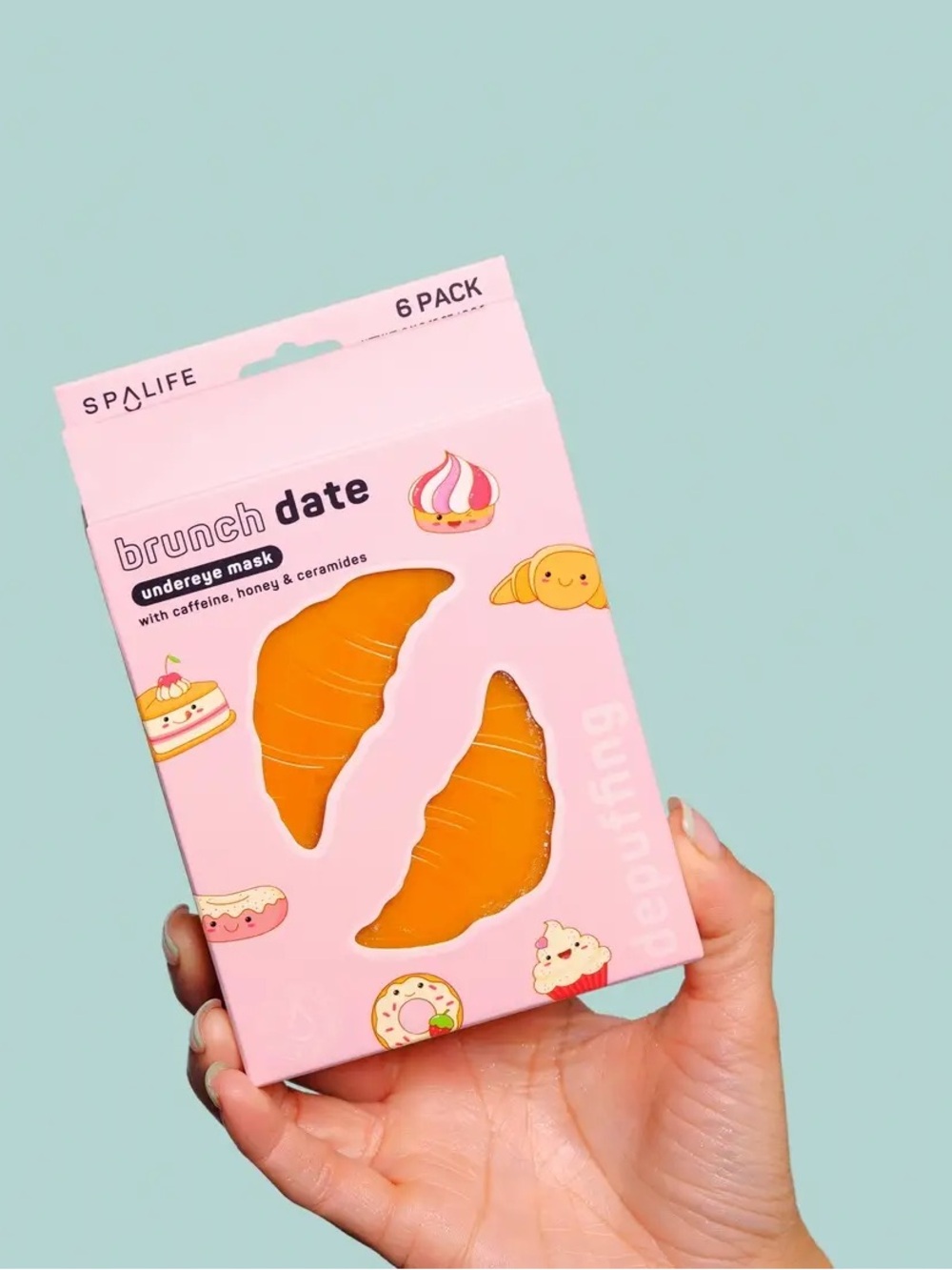 Croissant shaped hydrogel depuffing undereye masks